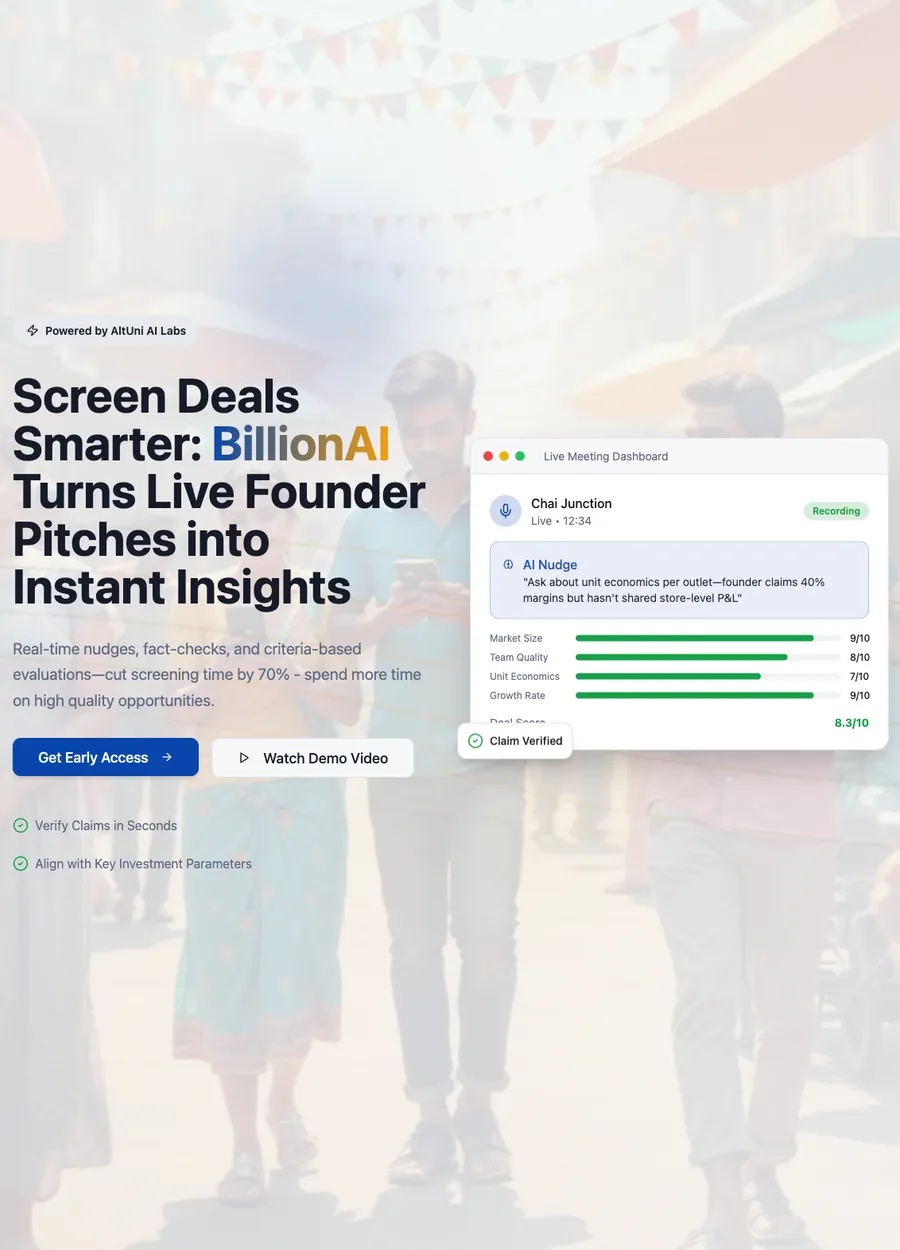 BillionAI product screenshot
