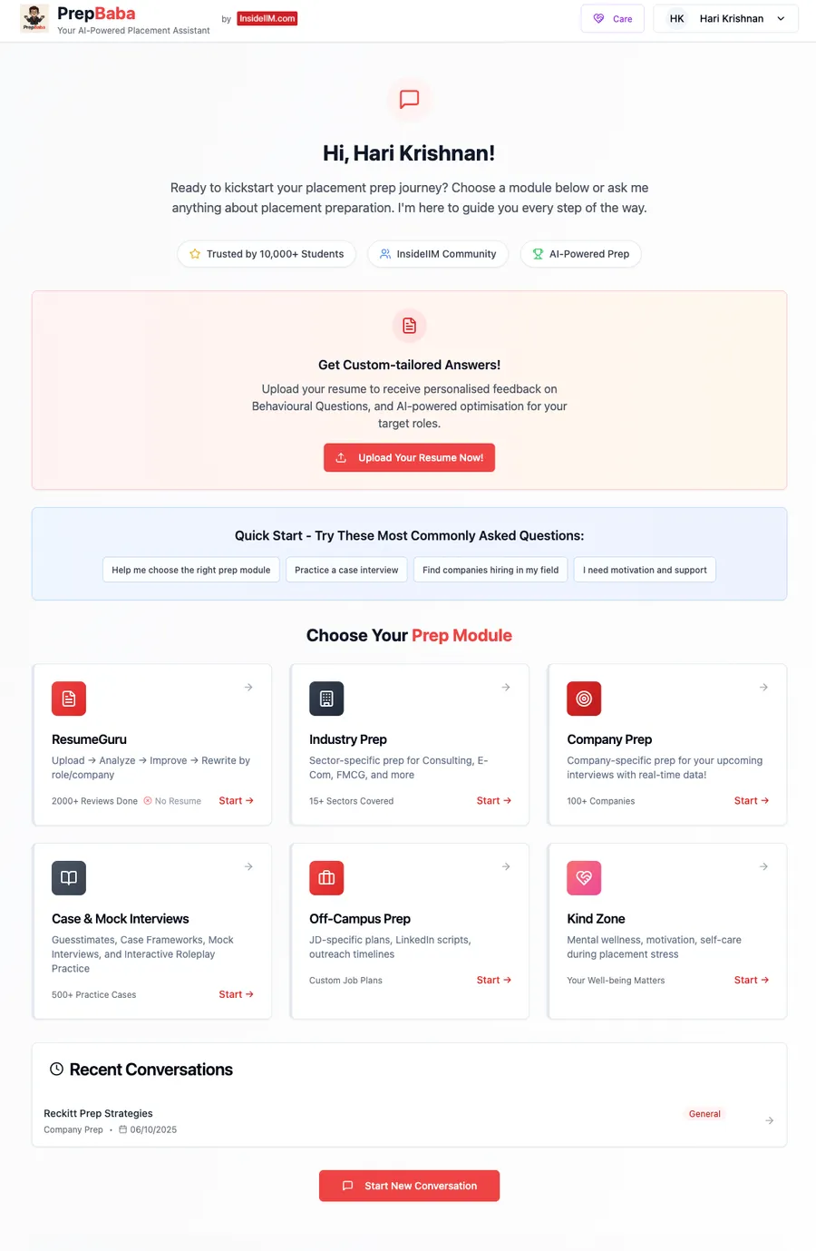 PrepBaba product screenshot